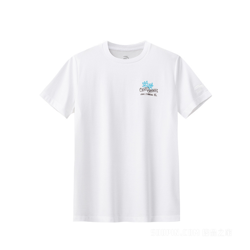 安踏运动复古女子冰肤3A抗菌短袖针织衫