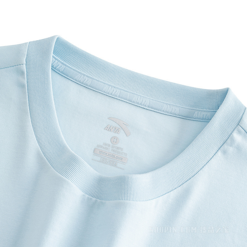 安踏运动复古女子冰肤3A抗菌短袖针织衫