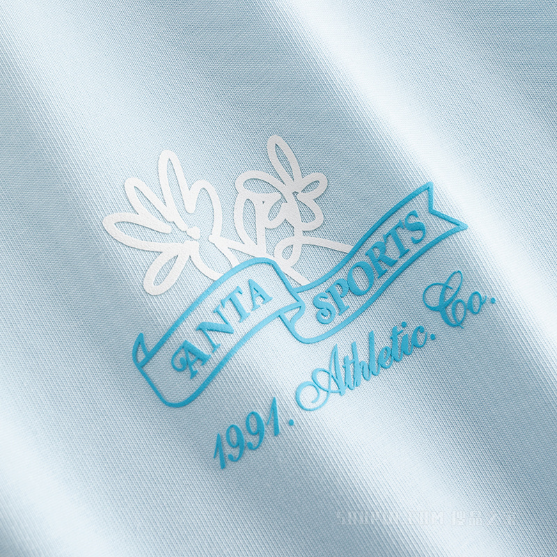 安踏运动复古女子冰肤3A抗菌短袖针织衫