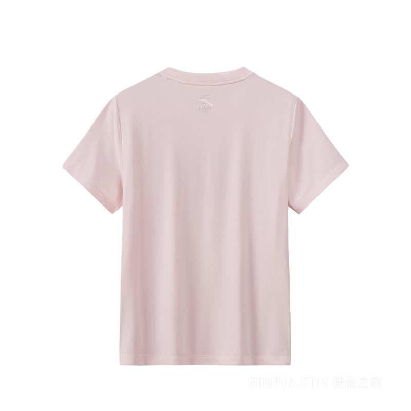 安踏运动复古女子冰肤3A抗菌短袖针织衫