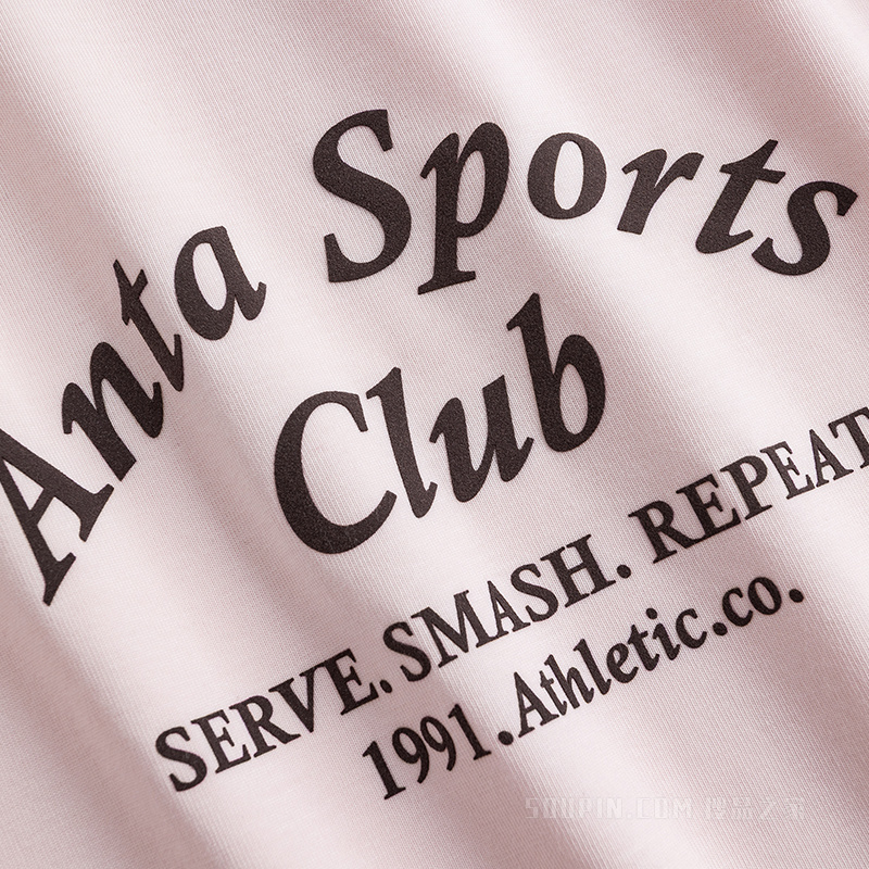 安踏运动复古女子冰肤3A抗菌短袖针织衫