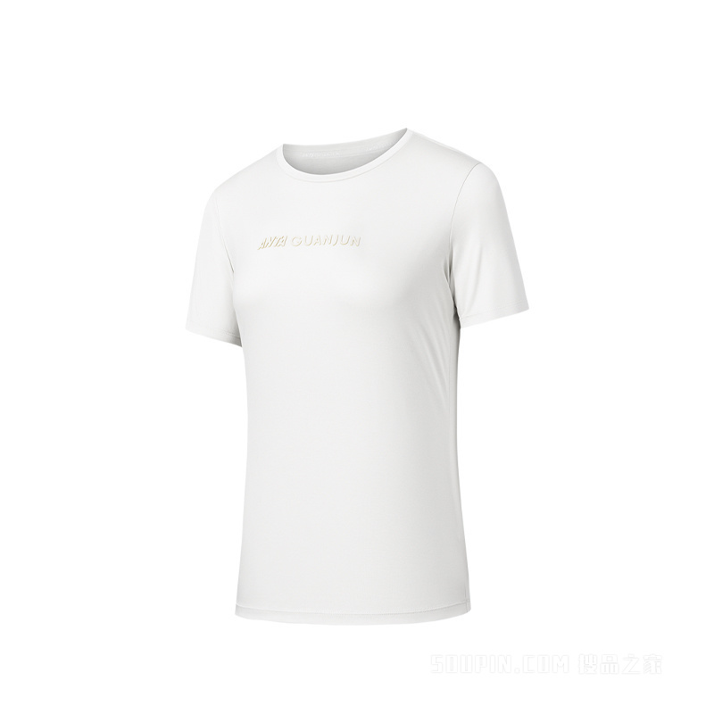 安踏冠军荣耀女子冰肤短袖针织衫