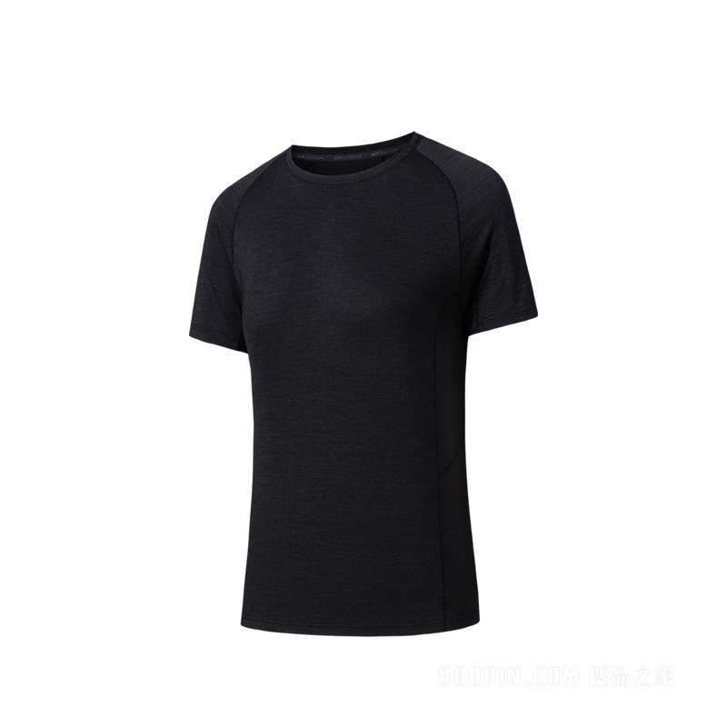 安踏冠军徒步女子吸湿速干短袖针织衫