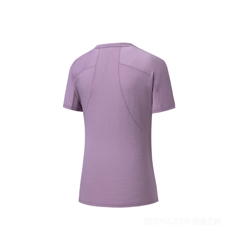 安踏冠军徒步女子吸湿速干短袖针织衫