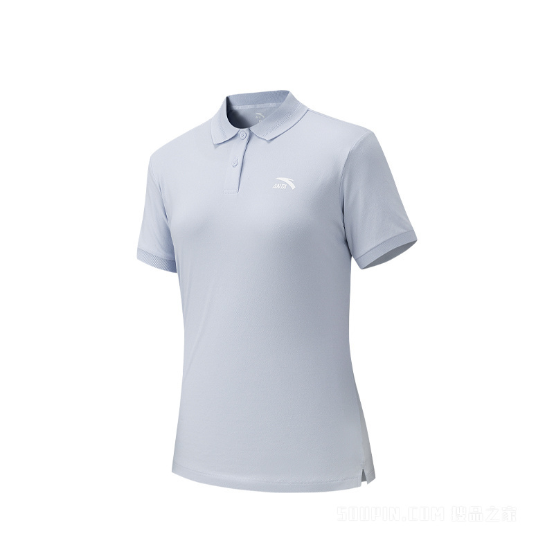 安踏运动复古女子短袖POLO衫