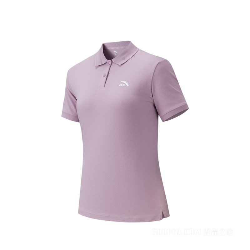 安踏运动复古女子短袖POLO衫