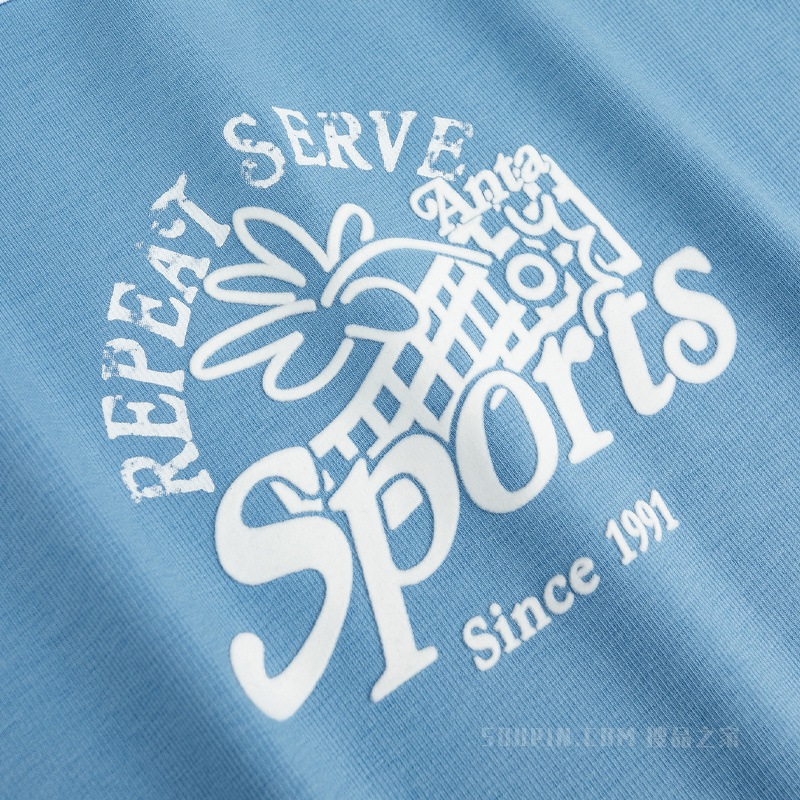 安踏运动复古女子冰肤短袖针织衫