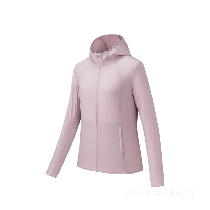 安踏竞速跑女子遮热抗紫外线UPF50防风冰肤梭织运动外套