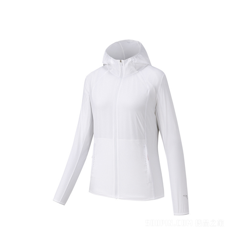 安踏竞速跑女子遮热抗紫外线UPF50防风冰肤梭织运动外套