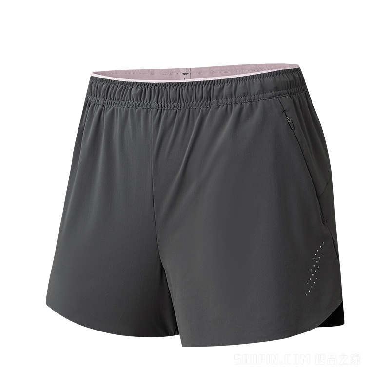 安踏竞速跑女子冰肤针织短裤