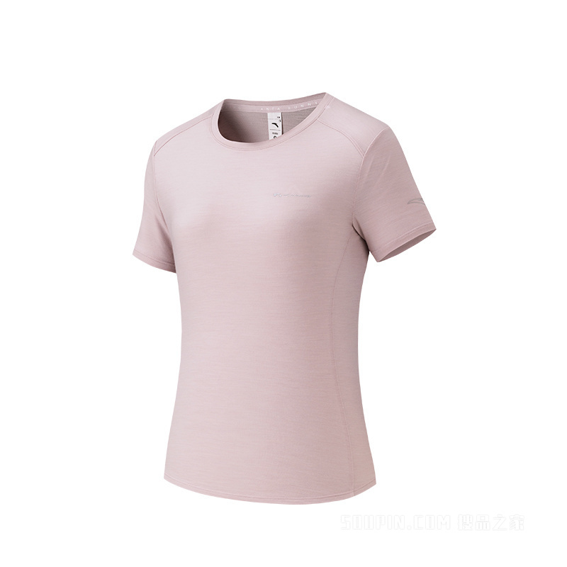安踏运动羊毛TEE丨竞速跑女子3A抗菌女子短袖针织衫