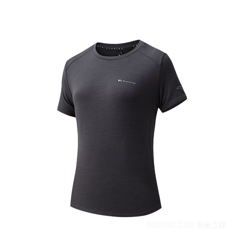 安踏运动羊毛TEE丨竞速跑女子3A抗菌女子短袖针织衫
