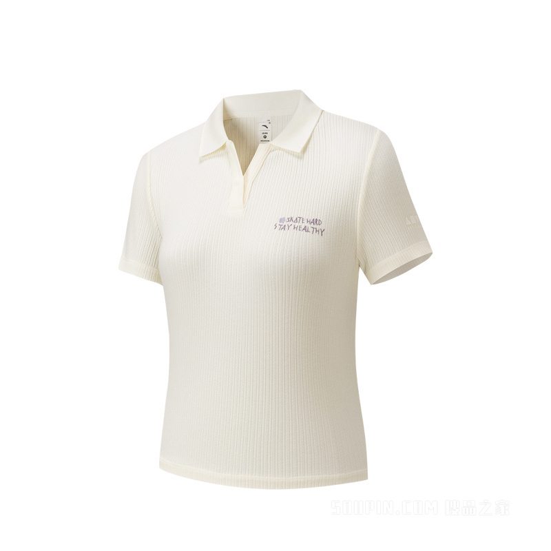 安踏滑板文化女子短袖POLO衫