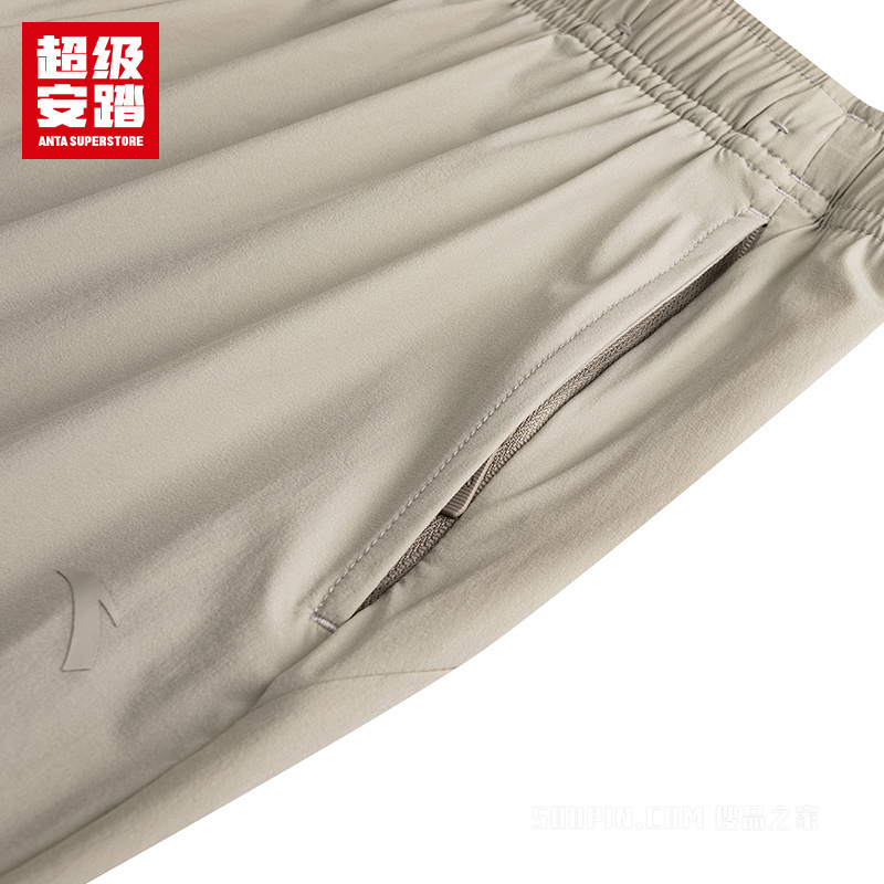 超级安踏跑步女子冰肤透爽梭织运动长裤