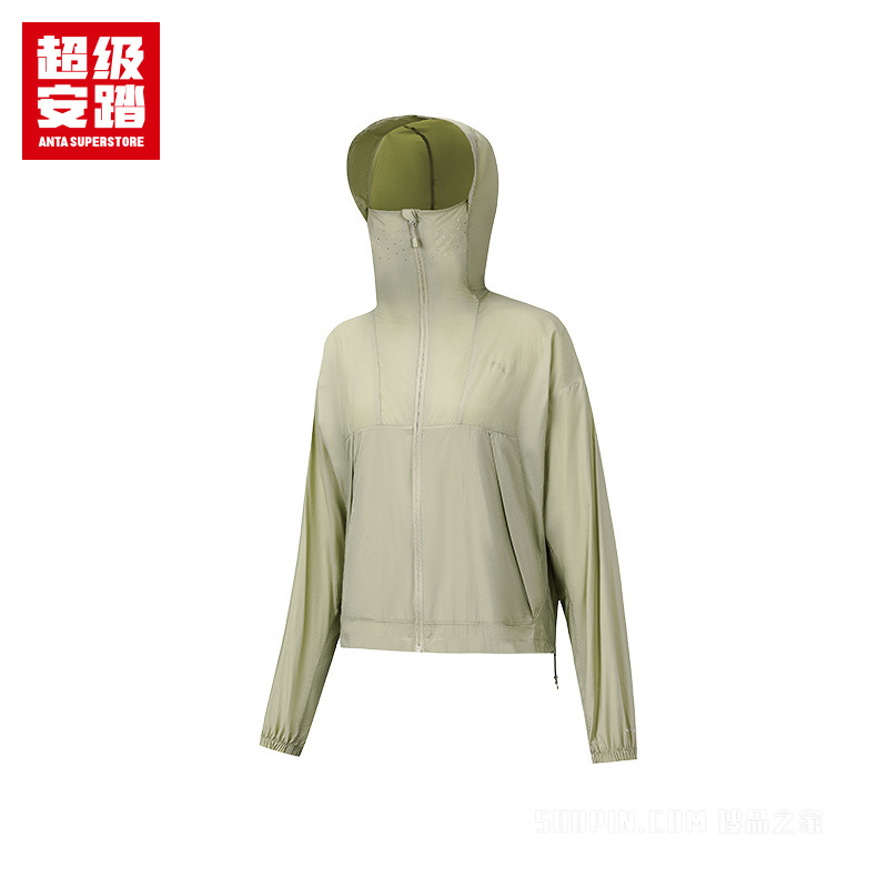 超级安踏户外系列露营女子遮热抗紫外线UPF100冰肤梭织薄外套