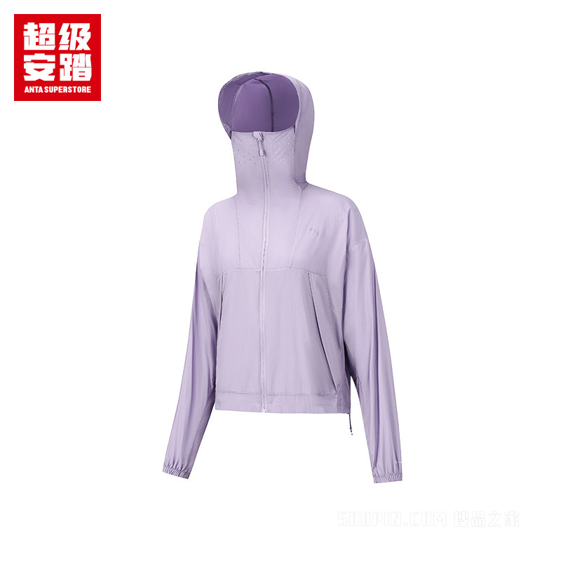 超级安踏户外系列露营女子遮热抗紫外线UPF100冰肤梭织薄外套
