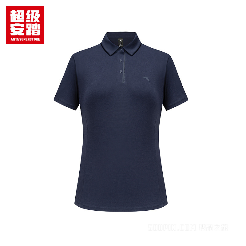超级安踏小球运动系列网球女子冰肤短袖POLO衫