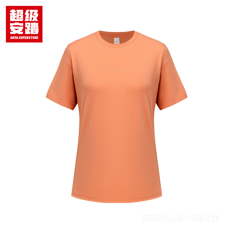 超级安踏训练女子冰肤短袖针织衫