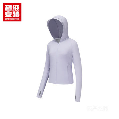 超级安踏户外系列露营女子遮热抗紫外线UPF100冰肤针织运动外套