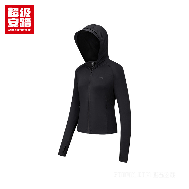 超级安踏户外系列露营女子遮热抗紫外线UPF100冰肤针织运动外套