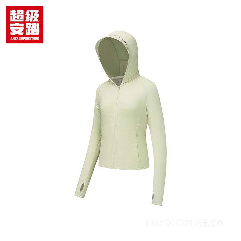 超级安踏户外系列露营女子遮热抗紫外线UPF100冰肤针织运动外套