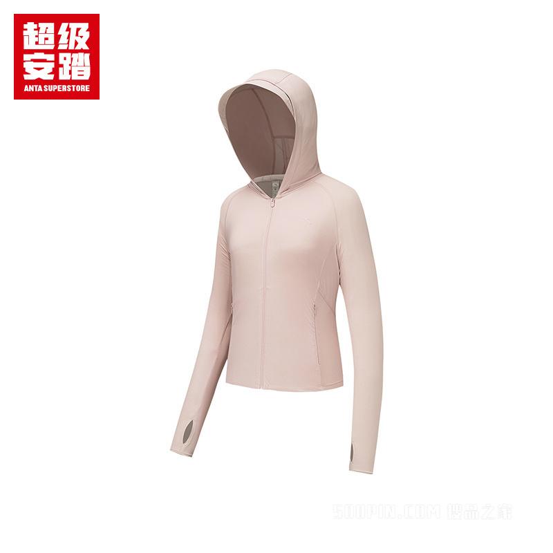 超级安踏户外系列露营女子遮热抗紫外线UPF100冰肤针织运动外套