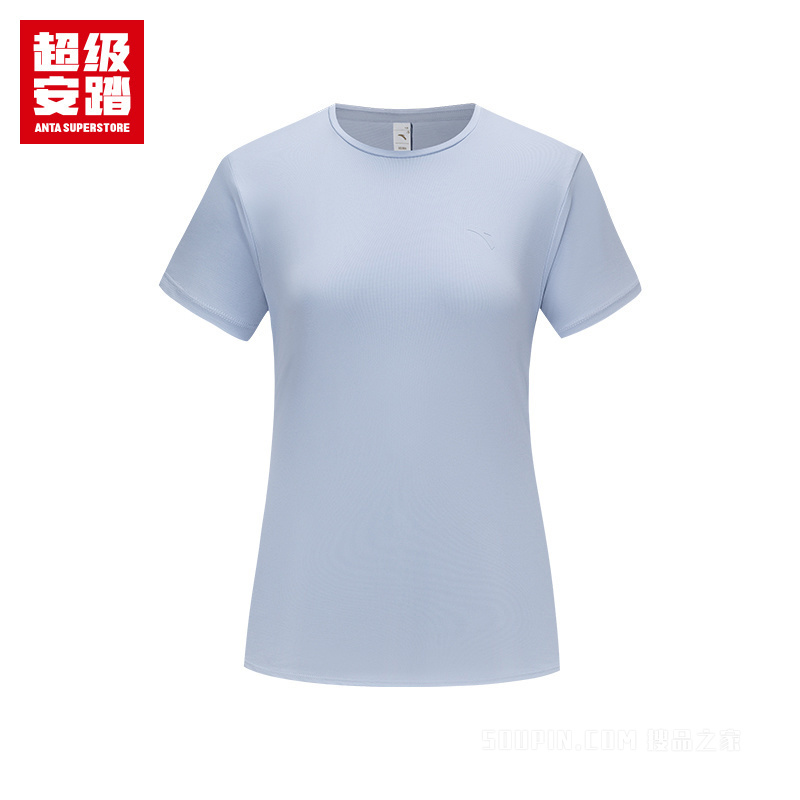 超级安踏跑步女子吸湿速干短袖针织衫