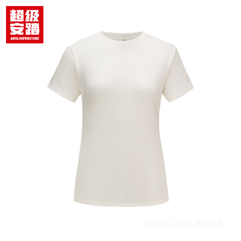 超级安踏运动经典女子冰肤短袖针织衫