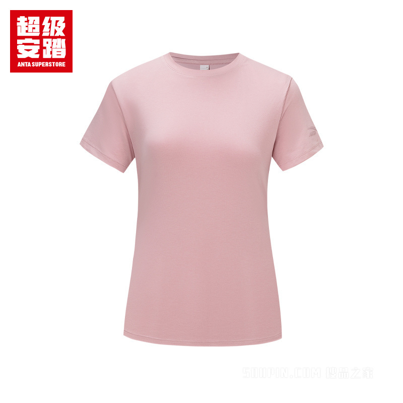 超级安踏运动经典女子冰肤短袖针织衫
