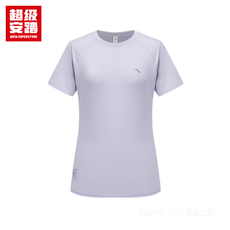 超级安踏跑步女子吸湿速干短袖针织衫