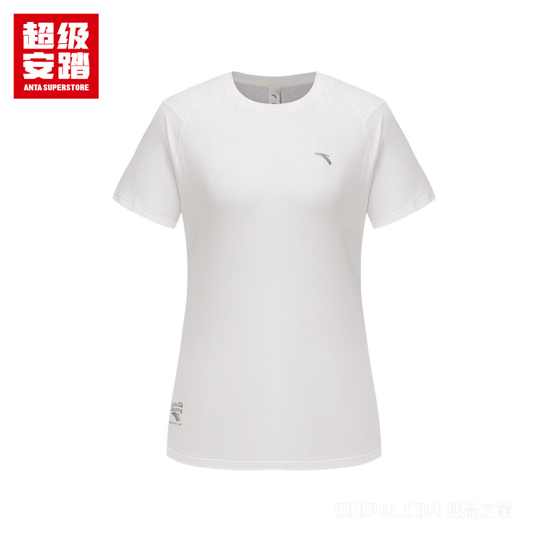 超级安踏跑步女子吸湿速干短袖针织衫