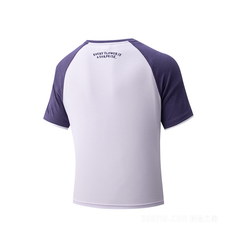 安踏×呆萌町联名女子短袖针织衫