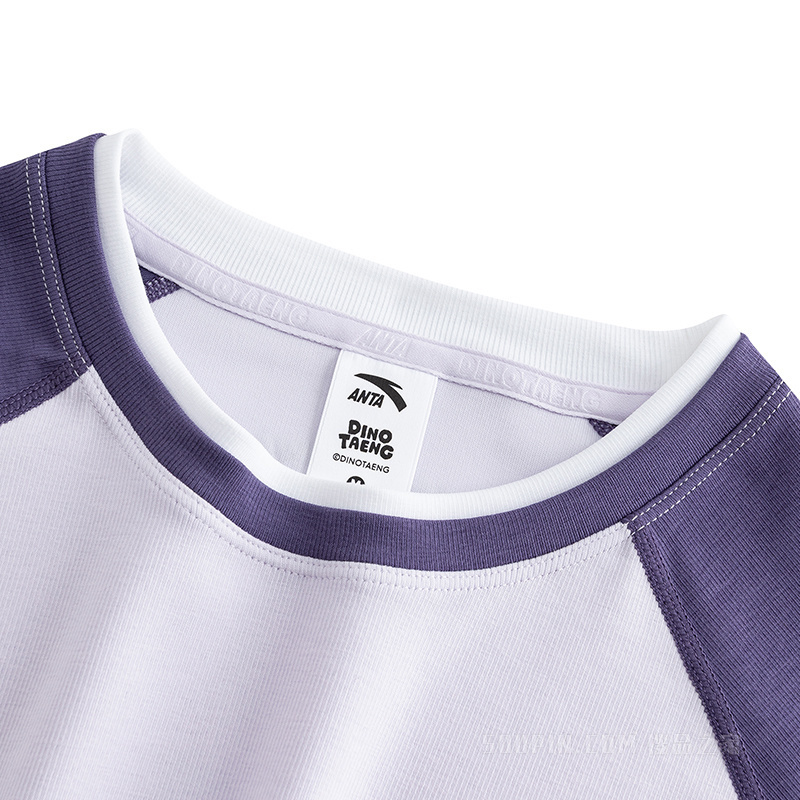 安踏×呆萌町联名女子短袖针织衫