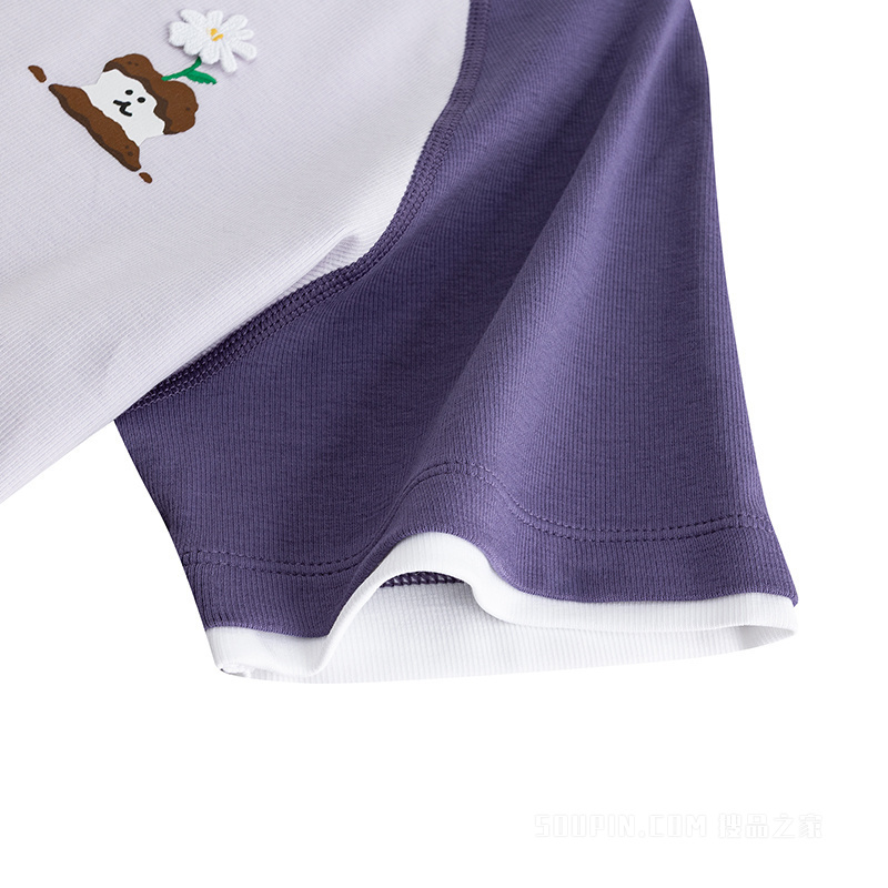 安踏×呆萌町联名女子短袖针织衫