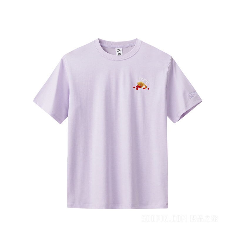 安踏×呆萌町联名女子冰肤短袖针织衫