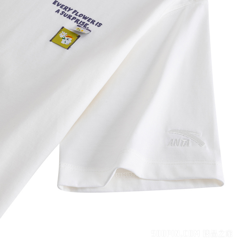 安踏×呆萌町联名女子冰肤短袖针织衫