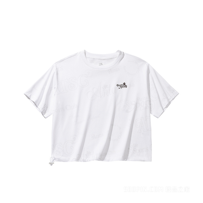 安踏生活系列运动复古女子冰肤3A抗菌短T