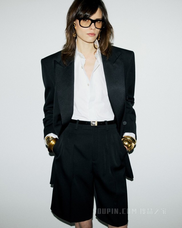 粒纹百慕大短裤