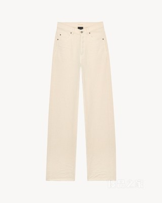 90年代风格V型腰法式黑色宽松牛仔长裤