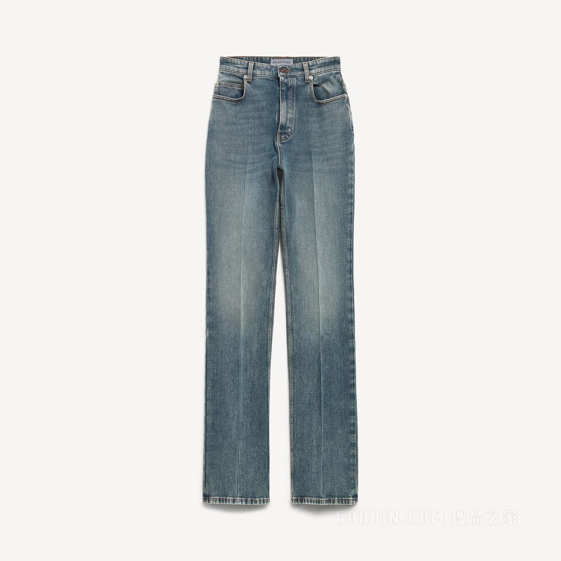 高腰修身牛仔裤