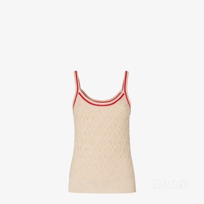 上衣 米色菱形花纹棉质上衣