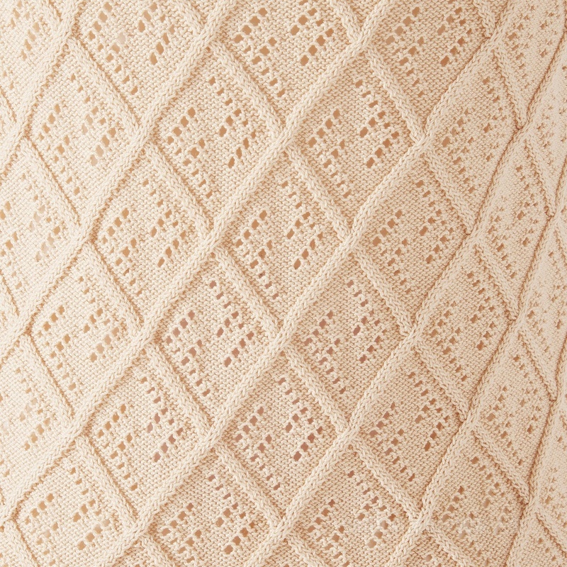 上衣 米色菱形花纹棉质上衣