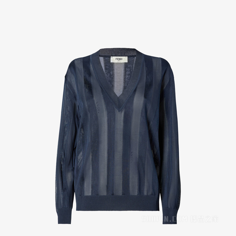 毛衣 海军蓝Pequin桑蚕丝毛衣