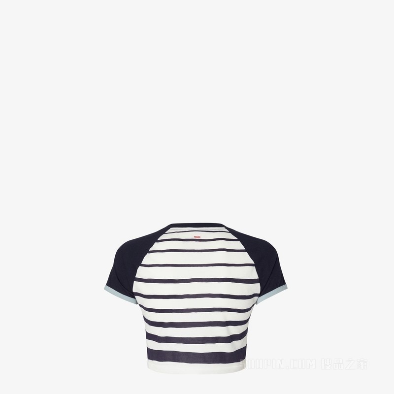 T恤 白蓝条纹平纹布T恤