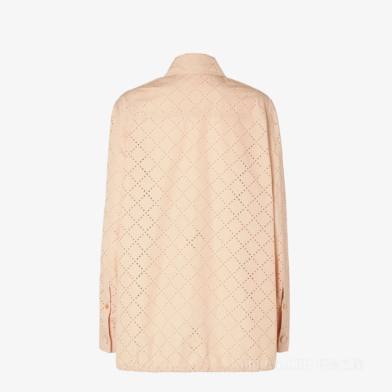 夹克衫 米色棉质菱形花纹夹克衫