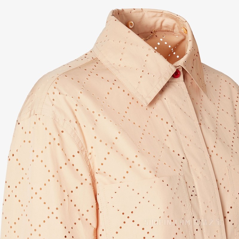 夹克衫 米色棉质菱形花纹夹克衫