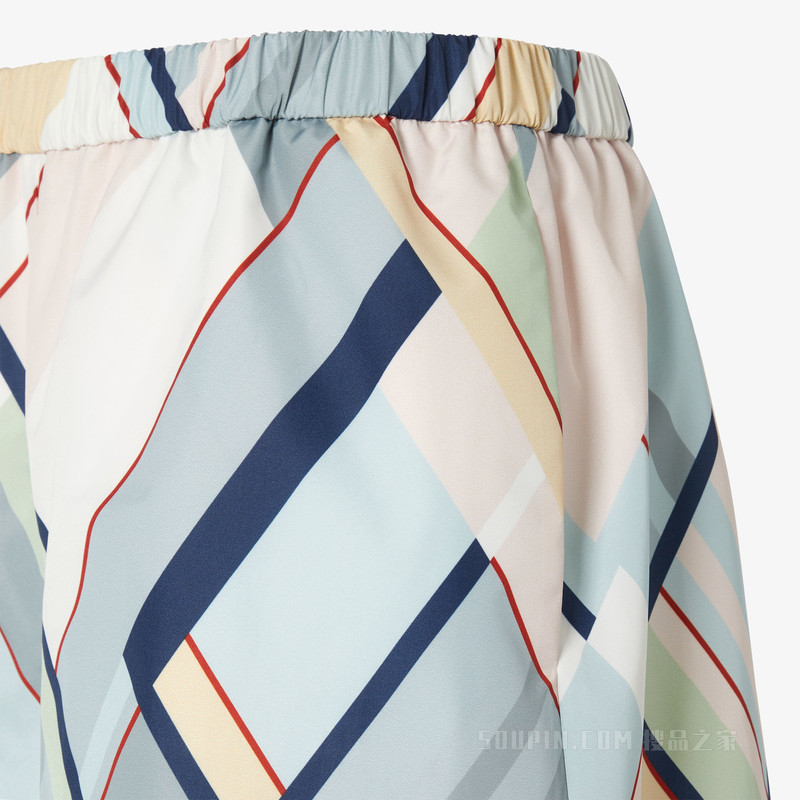 短裤 拼色印花尼龙短裤