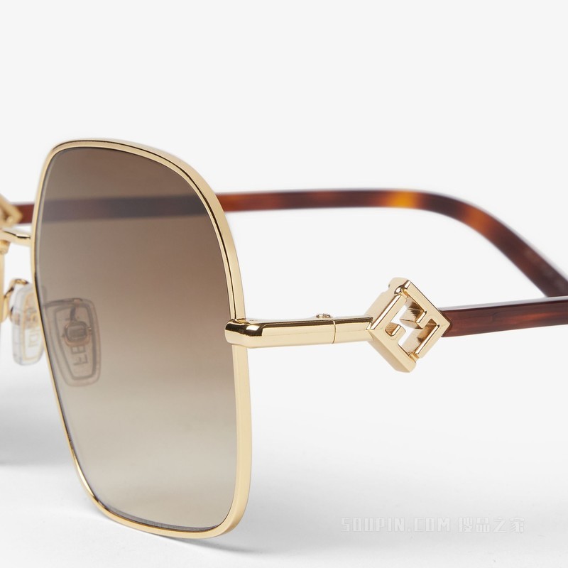 FF Diamonds 金色金属太阳镜