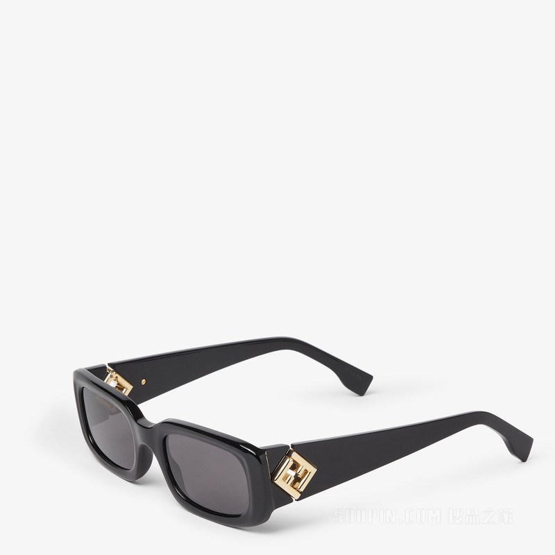 FF Diamonds 低横梁设计黑色醋酸酯材料太阳镜