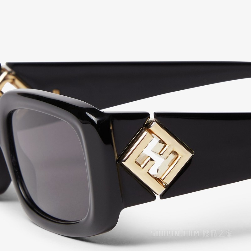 FF Diamonds 低横梁设计黑色醋酸酯材料太阳镜